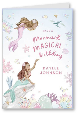 Mermaid Magic Reef Happy birthday card