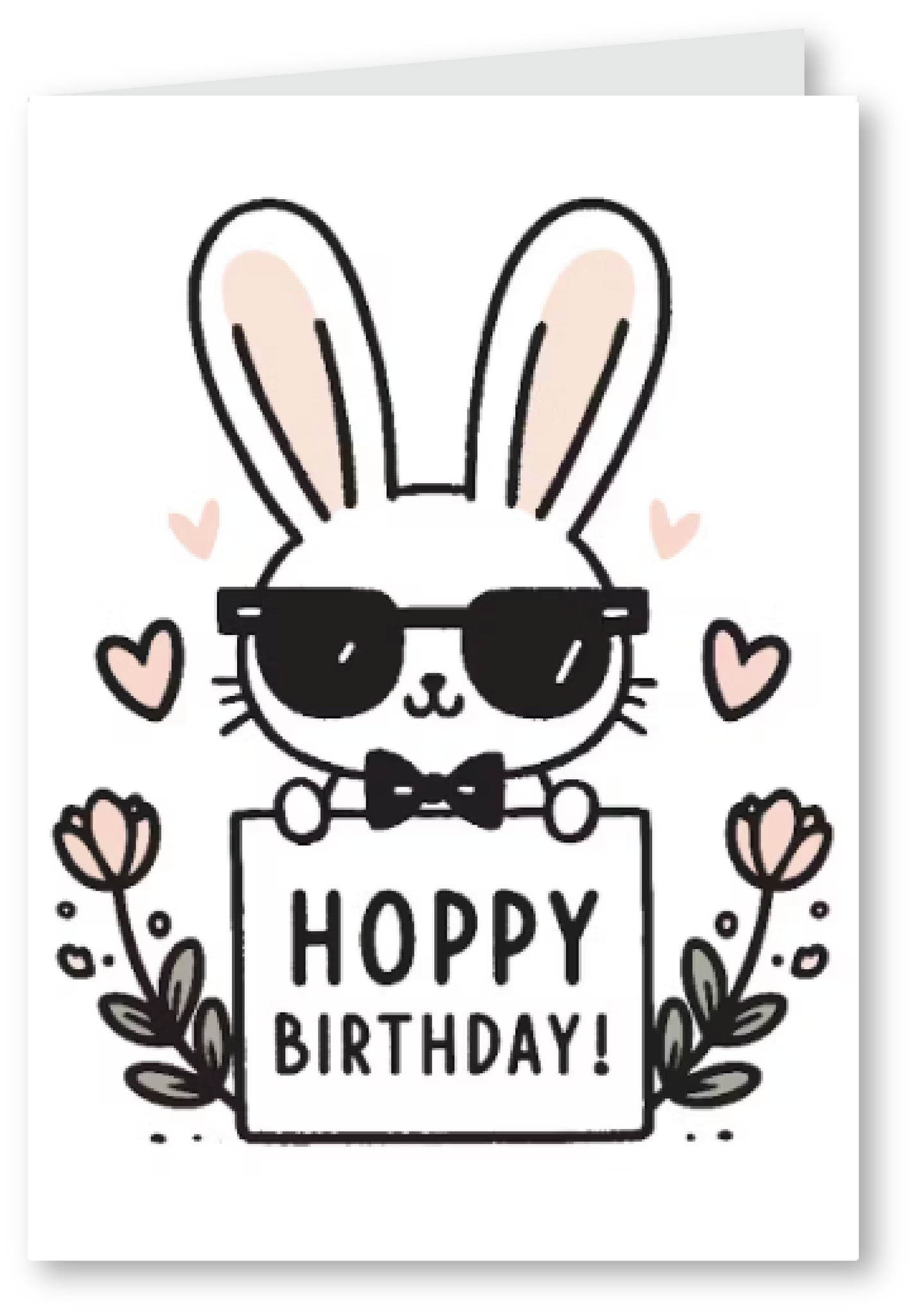 Wishes from a cool bunny - happy birthday card